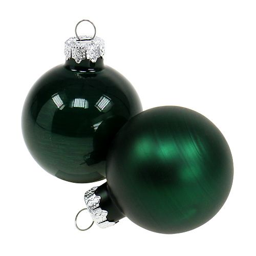 Floristik24 Boule de Noël Ø4cm vert foncé 24pcs