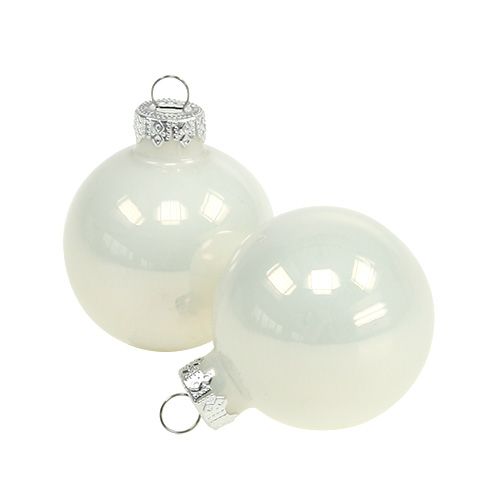 Floristik24 Boule de Noël Ø4cm blanc brillant 24pcs