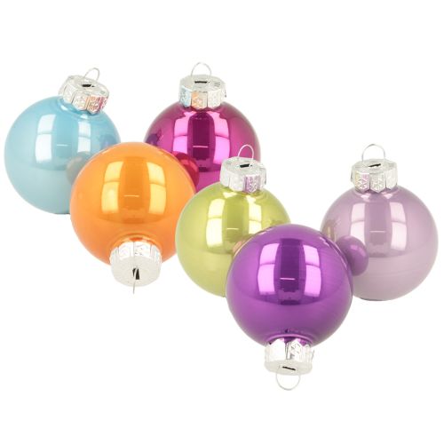 Ensemble de 24 boules de Noël colorées et brillantes, 40 mm, pour sapin. acheter | Floristik24.be