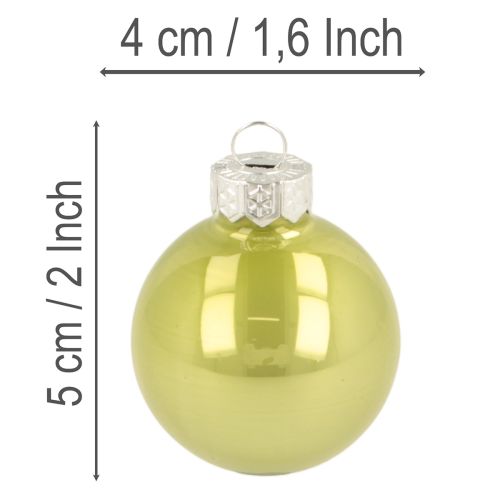 Ensemble de 24 boules de Noël colorées et brillantes, 40 mm, pour sapin. | Floristik24.be