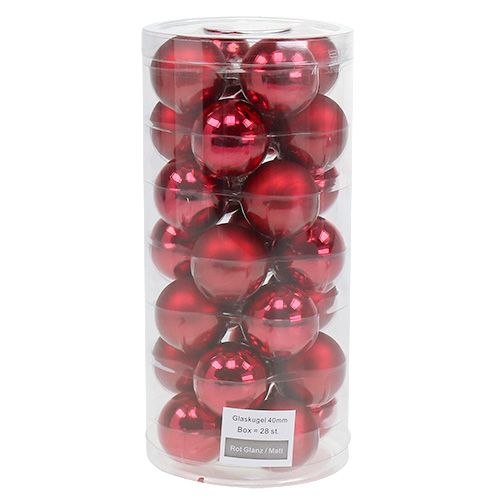 Floristik24 Boule de Noël Ø4cm rouge brillant / mat 24pcs