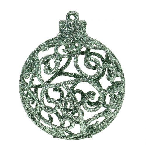 Floristik24 Boule de Noël vert clair Ø6cm 16 pcs