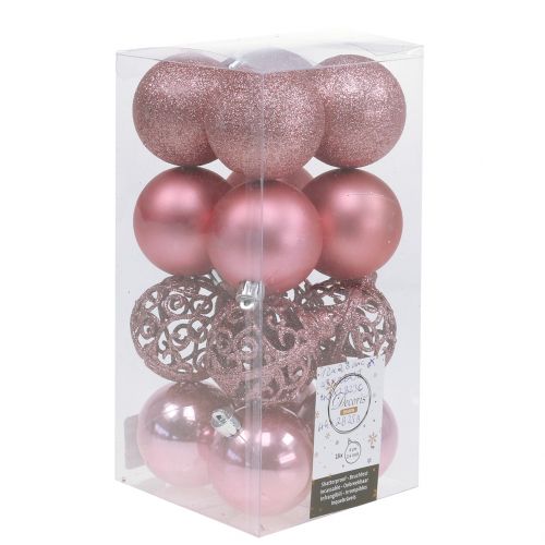 Floristik24 Boule de Noël rose Ø6cm 16 pcs