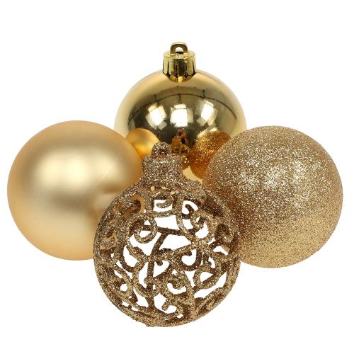 Floristik24 Boule de Noël dorée Ø6cm 16 pcs