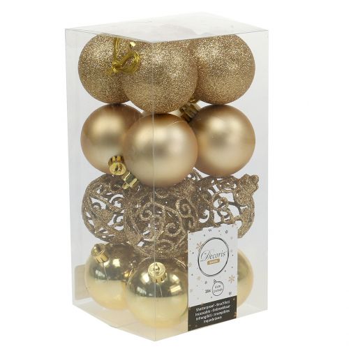 Floristik24 Boule de Noël dorée Ø6cm 16 pcs