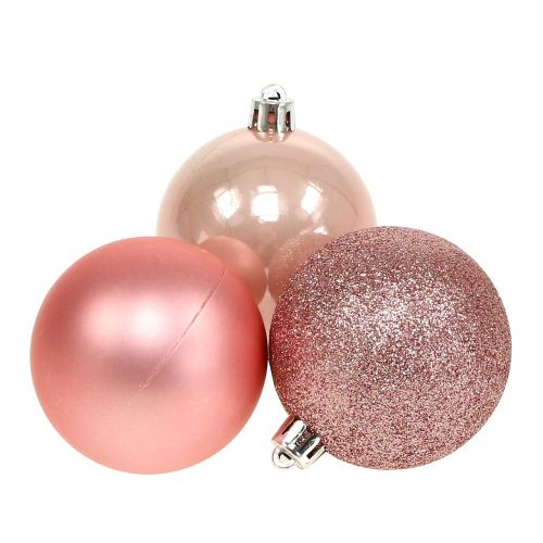 Floristik24 Boule de Noël rose pastel mix Ø6cm 10pcs