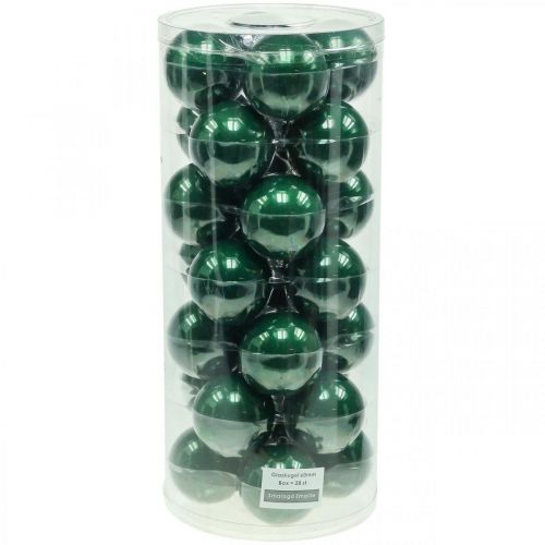 Floristik24 Boules de Noël en verre Boules de sapin de Noël vert mat Ø6cm 24 pcs