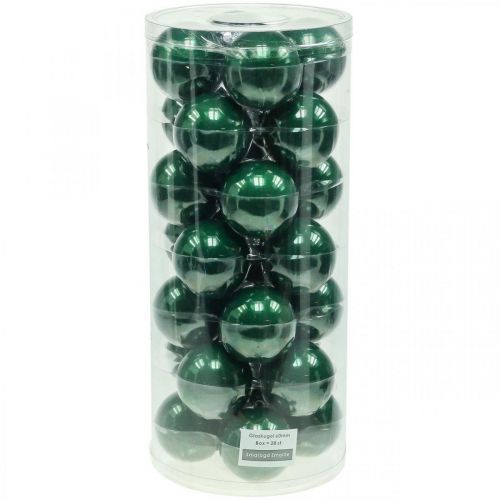 Floristik24 Boules de Noël en verre Boules de sapin de Noël vert mat Ø6cm 24 pièces