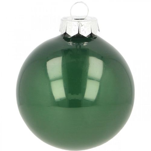 Floristik24 Boules de Noël en verre Boules de sapin de Noël vert mat Ø6cm 24 pièces