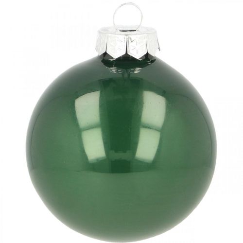 Floristik24 Boules de Noël en verre Boules de sapin de Noël vert mat Ø6cm 24 pcs