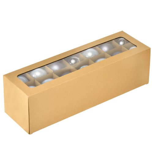 Article Lot de 3 boules de Noël en verre – bleu clair, bleu, bleu métallisé et mat avec suspension 6 cm 24 pièces