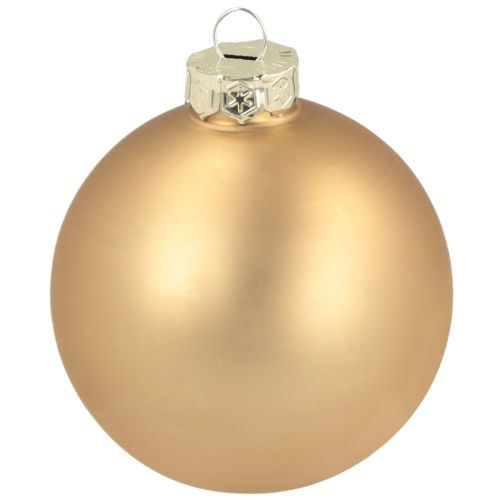 Article Boules de Noël en verre – mates et brillantes en or, rose 7,5 cm 12 pièces