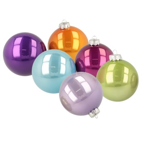 Boules de Noël brillantes, lot de 10, couleurs assorties, 95 mm acheter | Floristik24.be