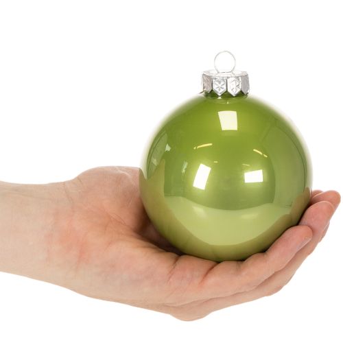 Boules de Noël brillantes, lot de 10, couleurs assorties, 95 mm | Floristik24.be