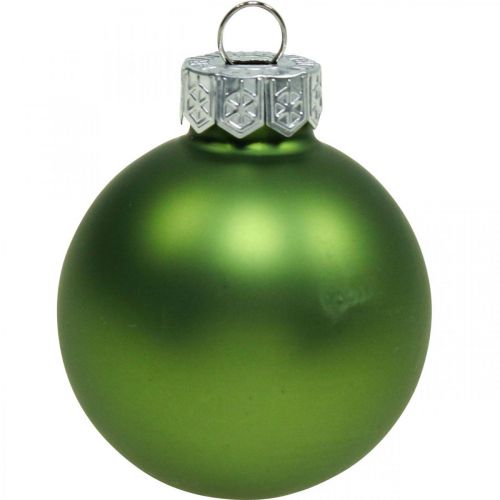 Article Boules de Noël en verre vert mat/brillant Ø4cm 24p