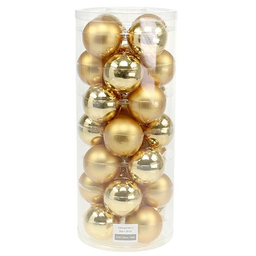 Article Verre boule de Noël Ø6cm doré mix 24 pcs