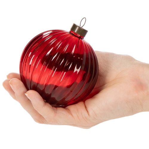 Boules de Noël en verre rouge, 8 cm, lot de 12 | Floristik24.be