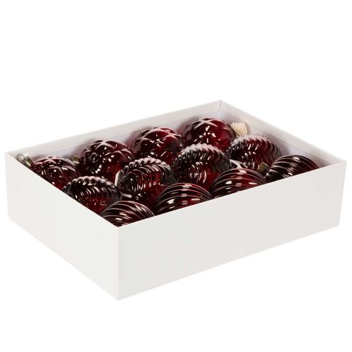 Boules de Noël en verre rouge,