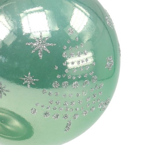 Floristik24 Boule de Noël à paillettes eucalyptus Ø 8 cm 6 p.