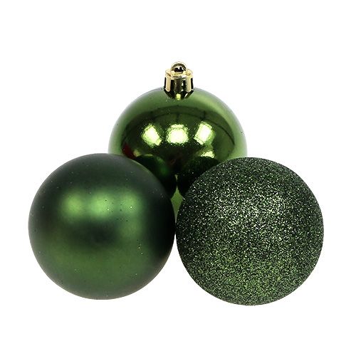 Floristik24 Boule de Noël plastique Ø6cm vert 10p