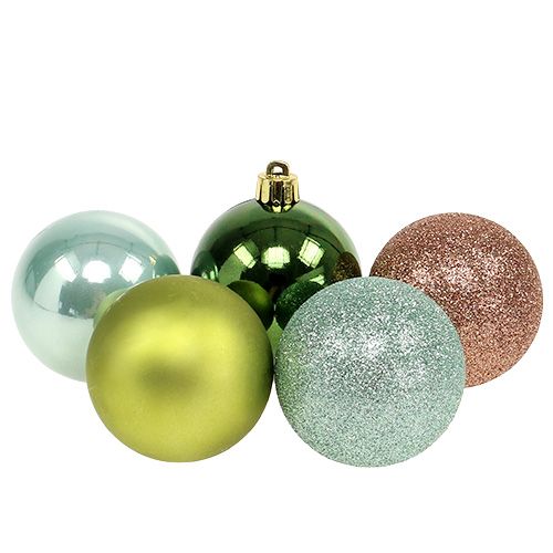 Floristik24 Boule de Noël en plastique Ø6cm cul vert. 30 pièces