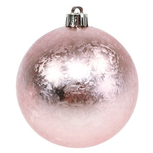 Floristik24 Boule de Noel en plastique Ø8cm rose clair 3pcs