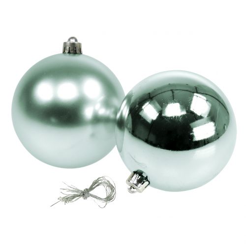 Article Boule de Noël incassable vert clair assorti Ø10cm 4 pcs