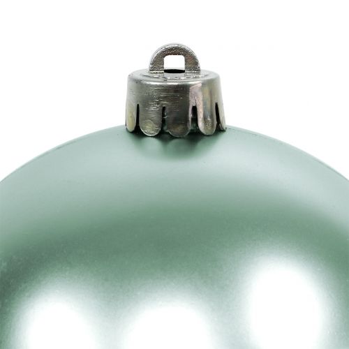 Article Boule de Noël incassable vert clair assorti Ø10cm 4 pcs