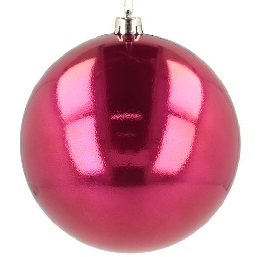 Boule de Noël en plastique grande boule de sapin de Noël rose Ø14cm
