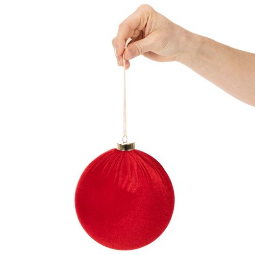 Grande boule de Noël rouge à suspendre, 15 cm, lot de 3 | Floristik24.be