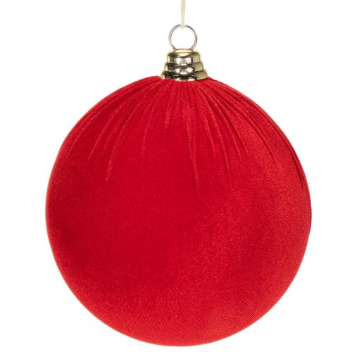 Boule de Noël aspect velours rouge, grande boule de 20 cm pour sapin de Noël, lot de 3 acheter | Floristik24.be