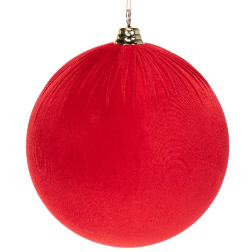 Boule de Noël en velours rouge, grande boule décorative à suspendre, 25 cm, lot de 2 acheter | Floristik24.be