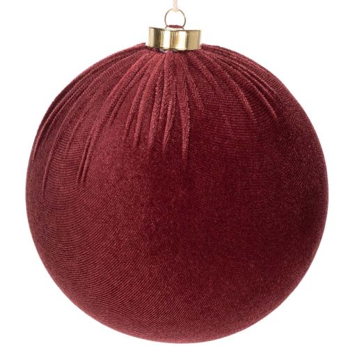Boule de Noël, aspect velours rouge, à suspendre, 15 cm, lot de 3 acheter | Floristik24.be