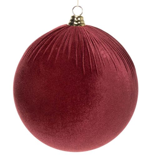 Grande décoration de sapin de Noël en velours rouge à suspendre, 25 cm, 2 pièces
