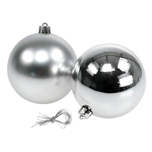 Article Boule de Noël argent Ø10cm 4pcs