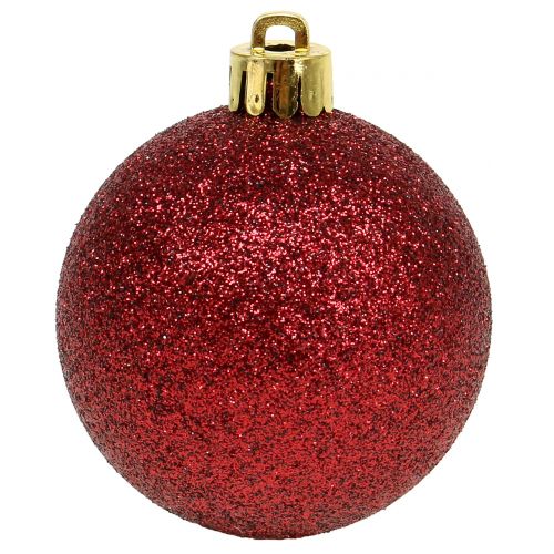 Floristik24 Boule de Noël rouge rubis mix Ø6cm 10p