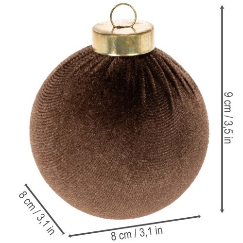 Boules de Noël, aspect velours, mélange de couleurs chaudes, 8 cm, lot de 12 | Floristik24.be