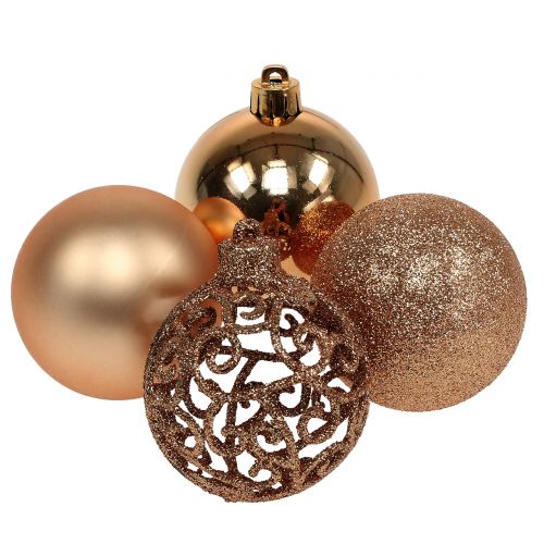 Floristik24 Boule de Noël cuivre doré Ø6cm 16 pcs
