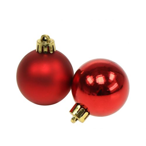 Floristik24 Boule de Noël rouge petite Ø4cm 16 pcs