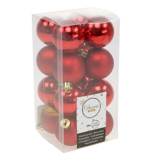 Floristik24 Boule de Noël rouge petite Ø4cm 16 pcs