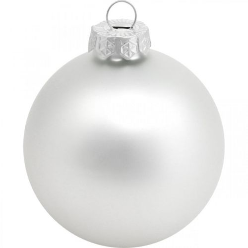 Article Boule en verre, décorations d'arbre, boule de sapin de Noël argent H8.5cm Ø7.5cm vrai verre 12pcs