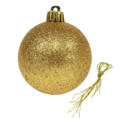 Floristik24 Boule de Noël plastique or 6cm 10pcs