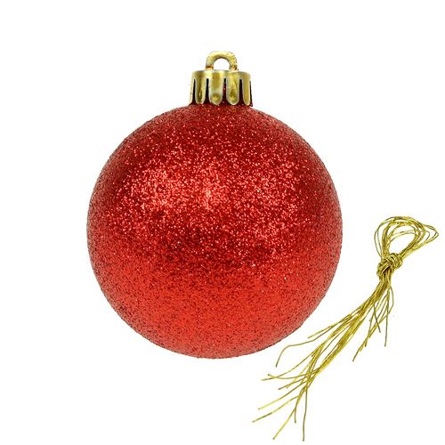 Floristik24 Boule de Noël en plastique rouge 6cm 10pcs