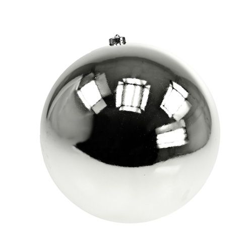 Boule de Noël en plastique moyenne Ø20cm argent