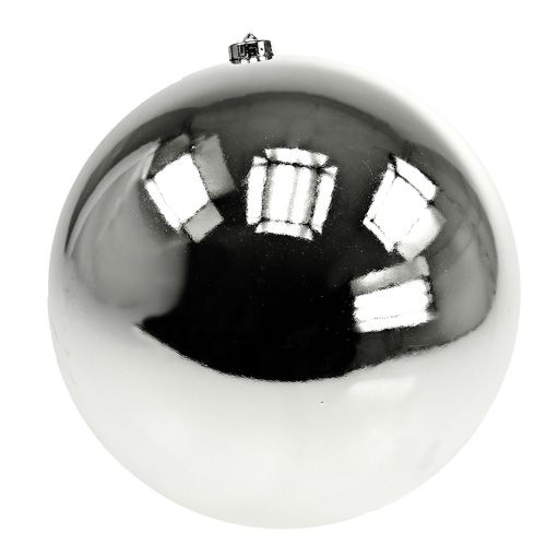 Floristik24 Boule de Noël en plastique grande argent Ø25cm