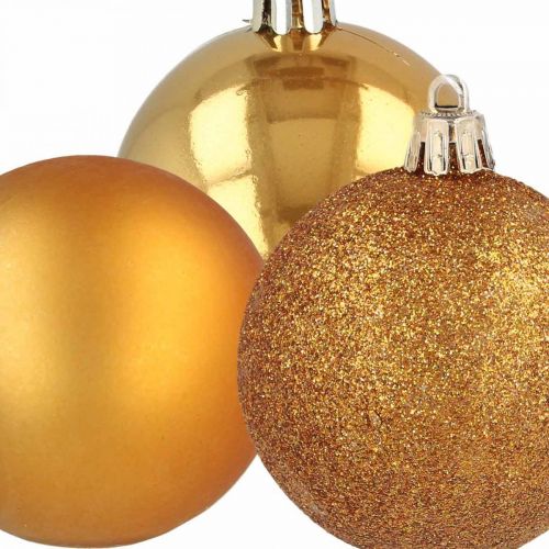 Article Boules de sapin de Noël, décorations de Noël, décorations d&#39;arbre orange plastique Ø6cm 10pcs
