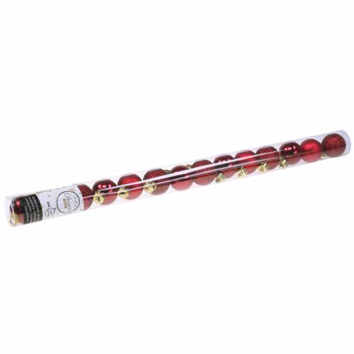 Article Décoration de sapin de Noël Boule de Noël rouge 3cm 14 pcs