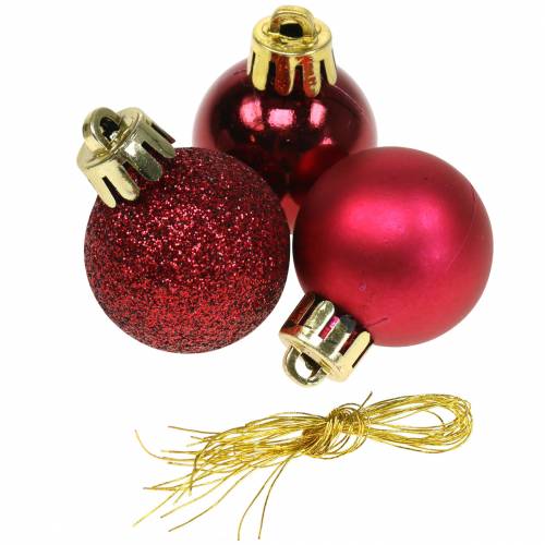 Floristik24 Décoration de sapin de Noël Boule de Noël rouge 3cm 14pcs