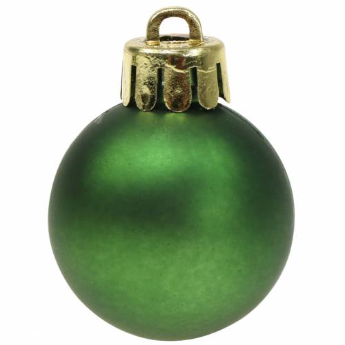 Article Décoration de sapin de Noël Boule de Noël verte 3cm 14 pcs