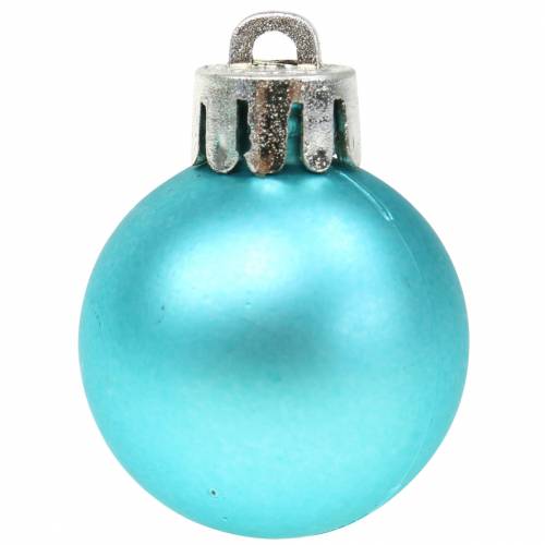 Floristik24 Décorations pour arbres de Noël Boule de Noël turquoise 3cm 14pcs